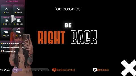 Inarafoxx online show from January 6, 3:53 am