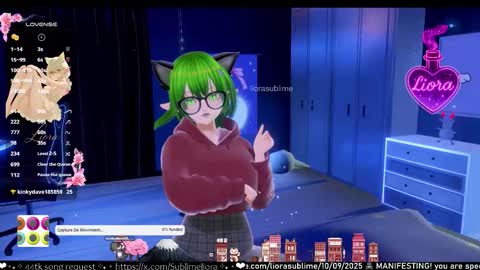 Snapshot of liorasublime chatting on September 10, 6:58 am im Liora uwu online show from September 10, 6:58 am