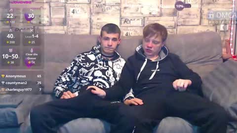 Max tall dark-haired guy with tattoos and Phil blond-haired online show from March 10, 2:05 am